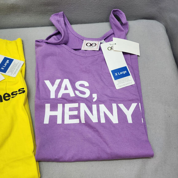Queer Eye Choose Kindness Yellow Graphic Tee and Yas Henny Tank Purple Sz XL NWT - Picture 3 of 5